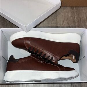 Aldo Men's Leather Brown and Black Sneakers